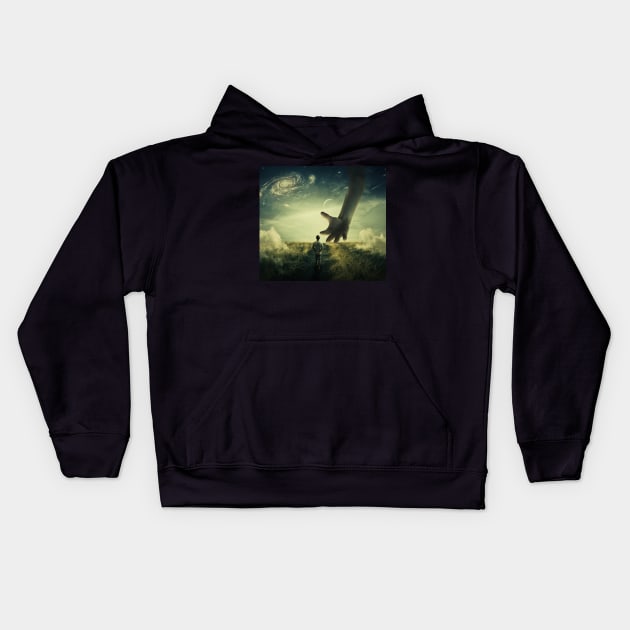 Planet of Giants Kids Hoodie by psychoshadow